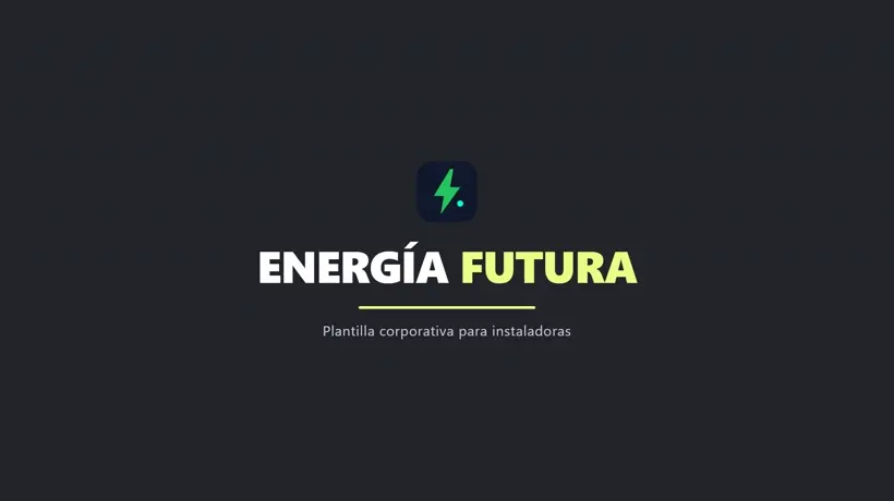 Captura de la plantilla Energía Futura para instaladoras